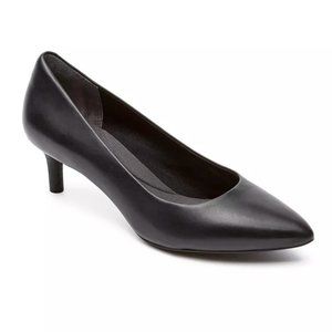 ROCKPORT CUSHIONED TOTAL MOTION‎ KALILA BLACK LEATHER KITTEN HEEL COMFY SHOES 8